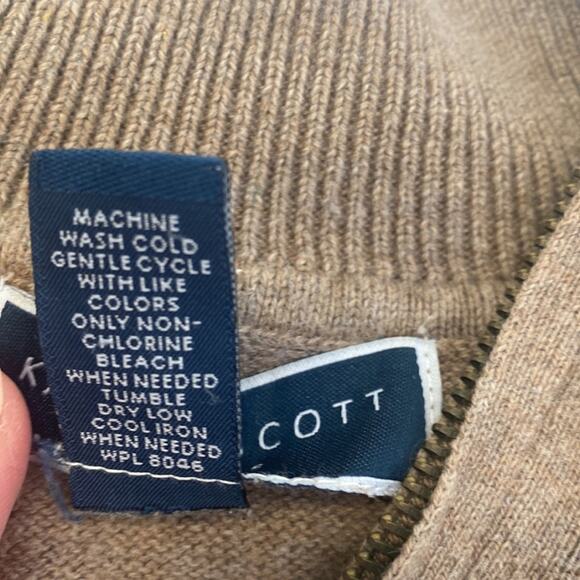 Karen Scott Petites Tan Cable Knit Long Sleeve Partial Zip Sweater EUC Sz SP - Picture 7 of 11